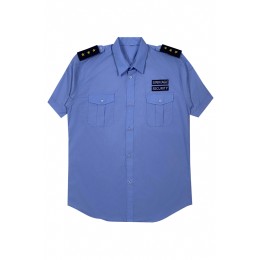Order short-sleeved security uniform with embroidered epaulettes,flaps on the pockets,Shoulder badge (size: 13cm x 5cm),blue short-sleeved shirt, shirt with two patch pockets,shopping mall, security uniform, round foot hem, Canada, embroidered arm insigni Order short-sleeved security uniform with embroidered epaulettes,flaps on the pockets,Shoulder badge (size: 13cm x 5cm),blue short-sleeved shirt, shirt with two patch pockets,shopping mall, security uniform, round foot hem, Canada, embroidered arm insigni